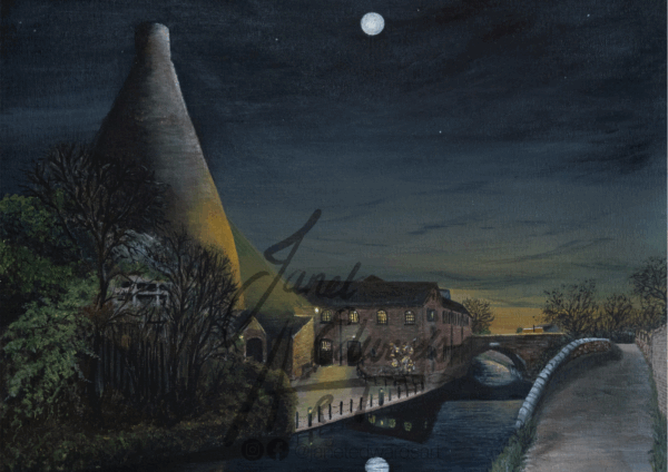 Red House Glass Cone at Night